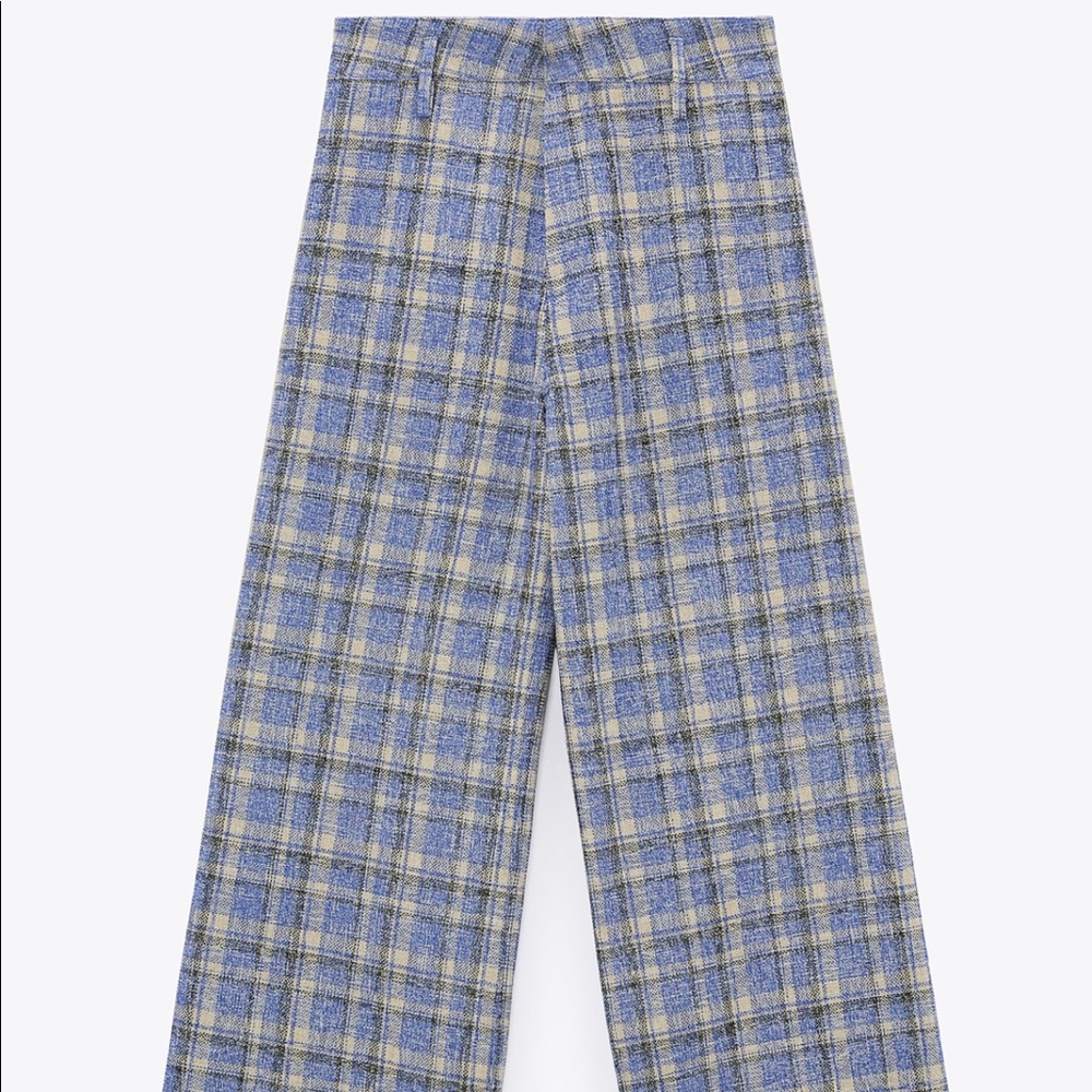Zara Cropped Plaid Pants